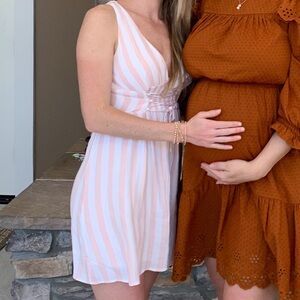 Forever 21 pink and white striped mini